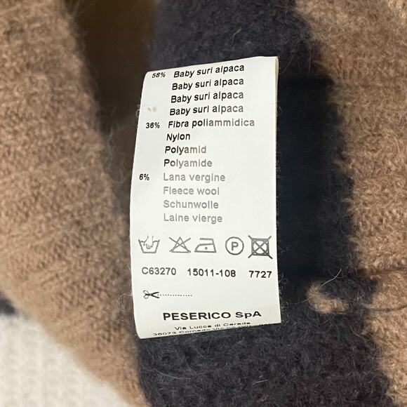 Peserico Color Block Alpaca Blend Mock Neck Sweater in Neutrals - Picture 5 of 5